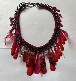 Collar Zara Étnico Plumas y Gotas