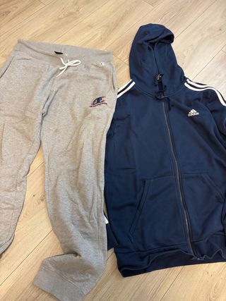 Conjunto Sudadera Adidas y Pantalón Champion
