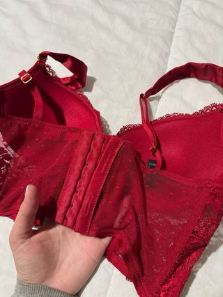Bustier Corsé Encaje Rojo 90B