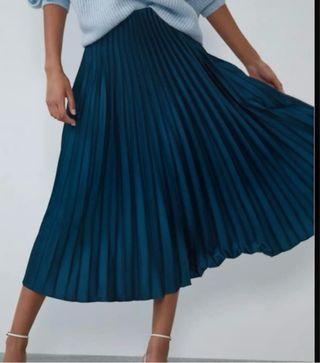 Falda Plisada Zara Azul talla XS