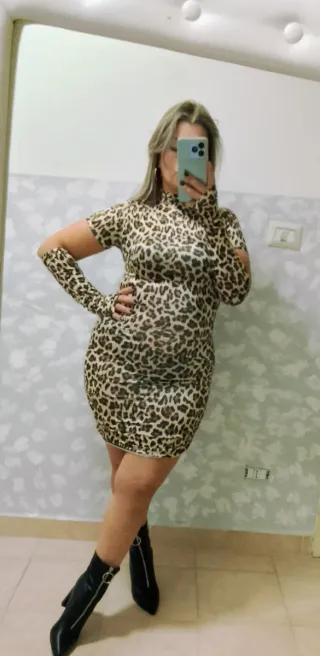 Vestito donna elasticizzato animalier M