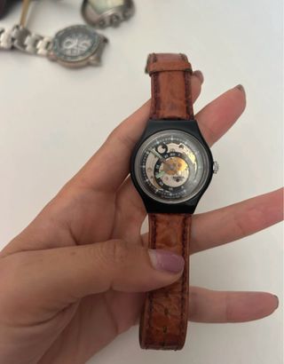 Orologio Swatch Automatico Pelle Marrone