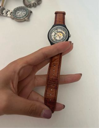 Orologio Swatch Automatico Pelle Marrone