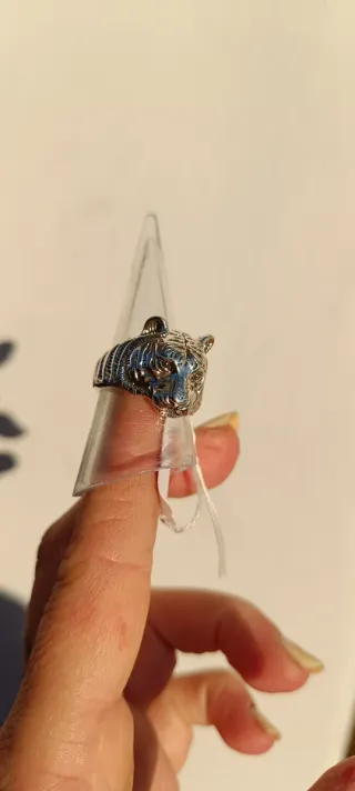 Anillo Plata Cabeza de Tigre