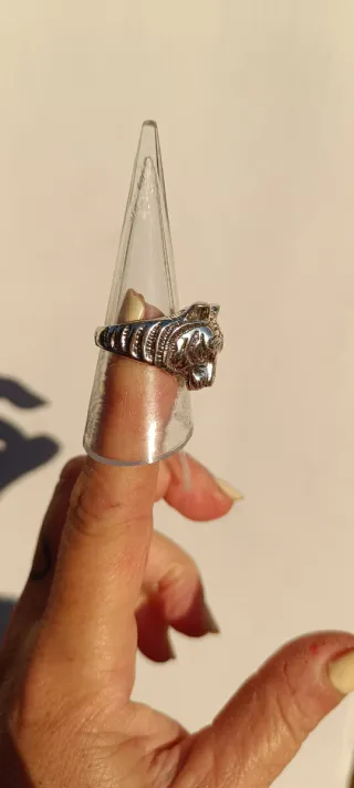 Anillo Plata Cabeza de Tigre