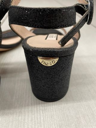 Sandali Liu Jo neri glitter tacco