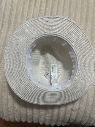 Sombrero de paja blanco con pompones