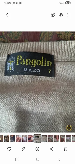 Jersey Pangolín beige cuello pico