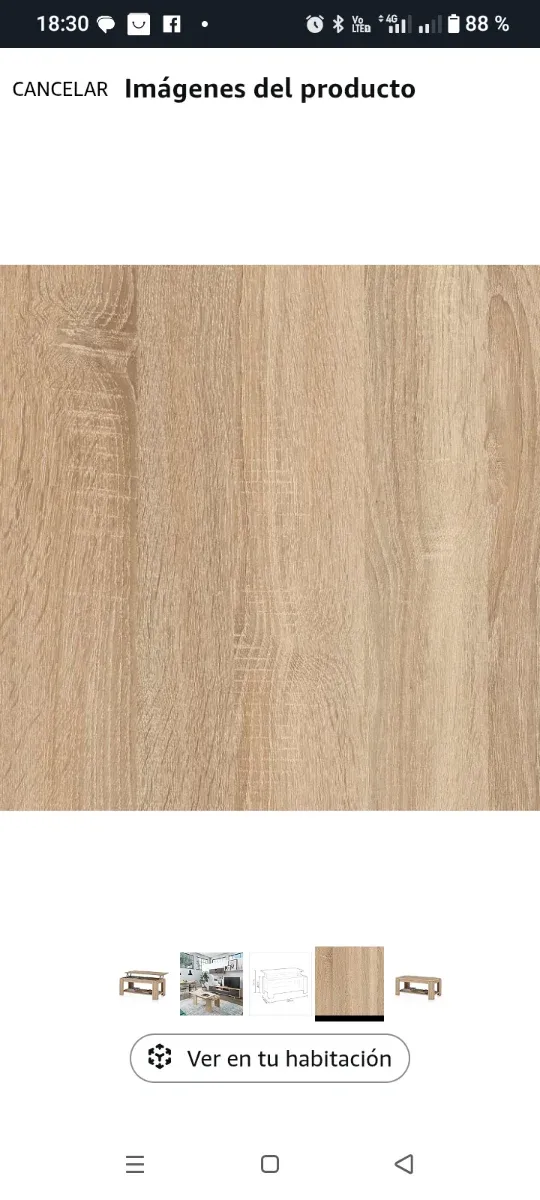 Mesa café elevable Roble