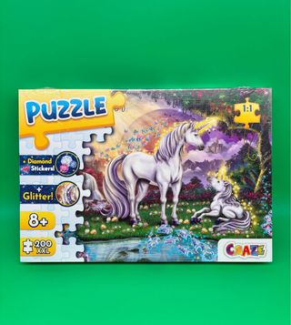 Puzzle CRAZE 200 Unicorni 3D Glitter