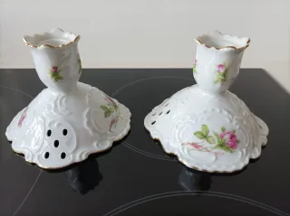 Candelabri in porcellana floreale