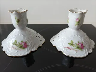 Candelabri in porcellana floreale