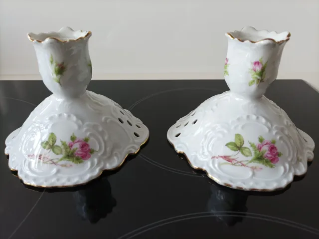 Candelabri in porcellana floreale