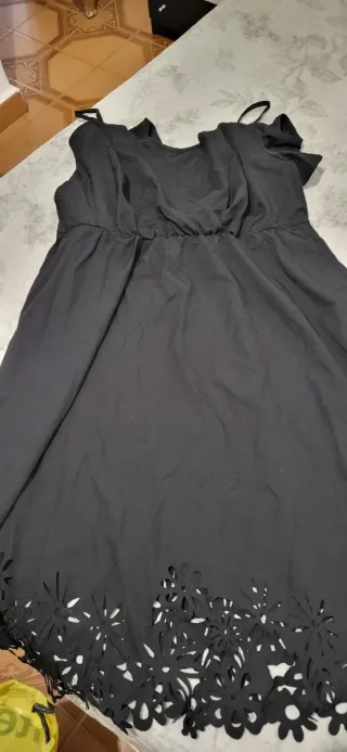 Vestido negro verano XL con bordado