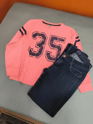 Conjunto sudadera y Pantalón Vaquero
