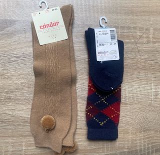 Calcetas altas cóndor camel /rombos 3€ unid