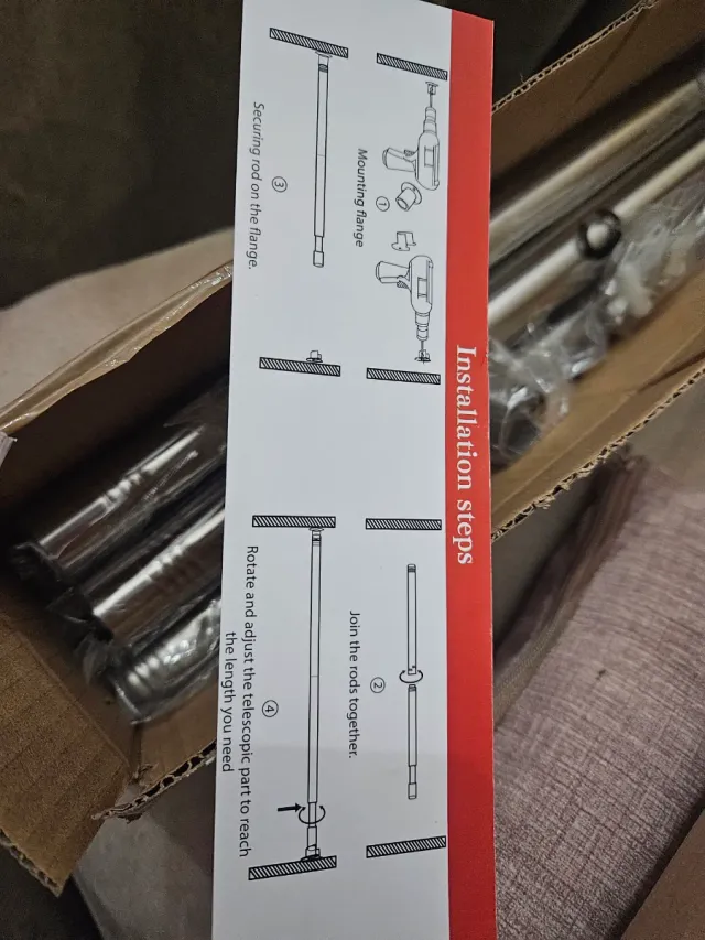 Barra per tende smontabile in metallo