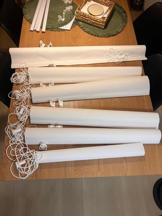 Confezione da 6 tende a rullo bianche