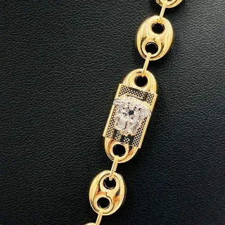 Cadena Calabrote Medusa Bicolor 18K