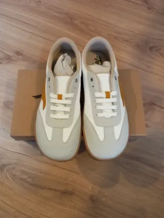 Deportivas Terreta Barefoot Blanco/Mostaza