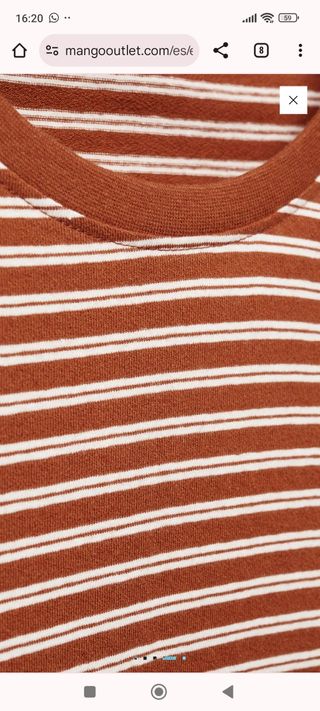 Camiseta MNG Lino Algodón Rayas Talla L