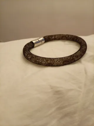 Pulsera Swarovski Cristal Marrón y Plata