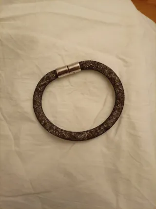 Pulsera Swarovski Cristal Marrón y Plata