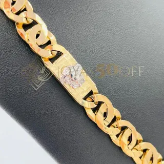 Cadena Tipo Cartier Medusa Bicolor 18K 12mm