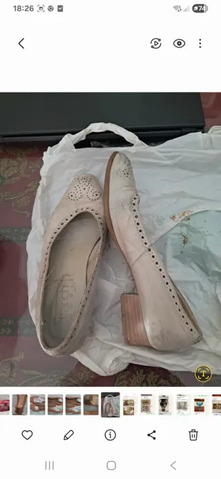 Zapatos de salón de piel beige poco uso