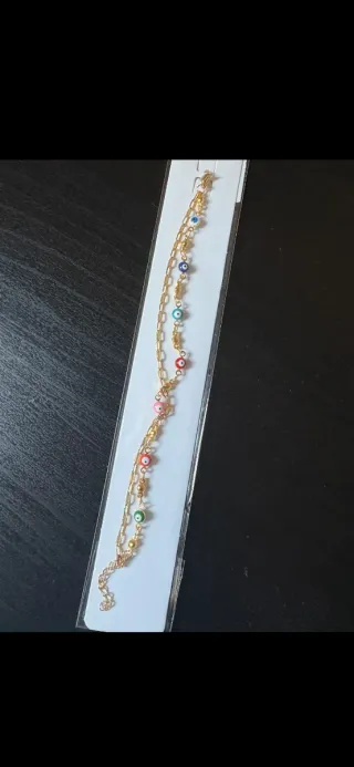 Pulsera Ojo Turco Dorado Multicolor