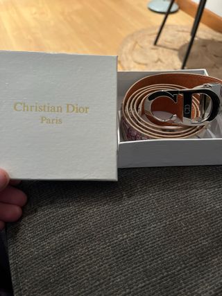 Cinturón Christian Dior CD Beige