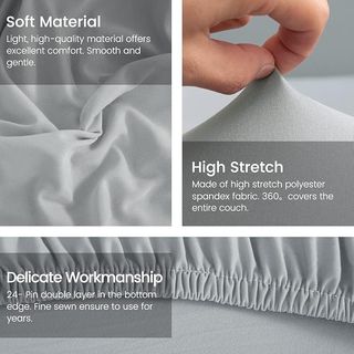 Funda sofá chaiselongue gris