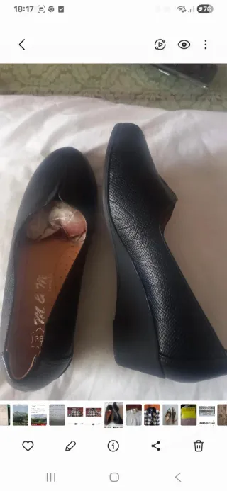 Zapatos de cuña negros piel talla 38 sin estrenar