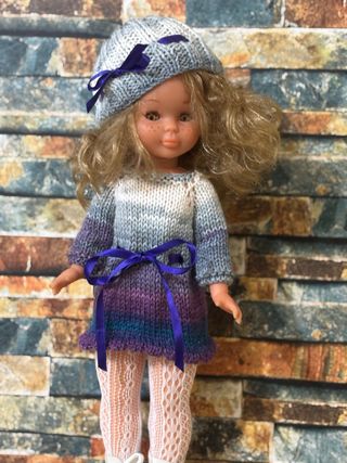 Conjunto Nancy: Vestido y Gorro Tejido