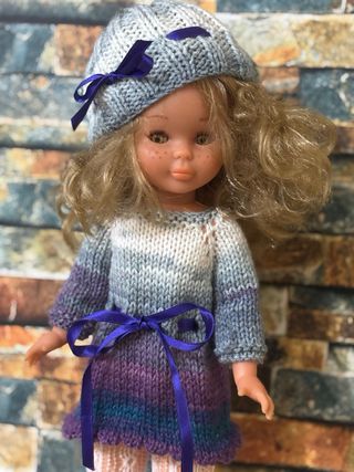 Conjunto Nancy: Vestido y Gorro Tejido