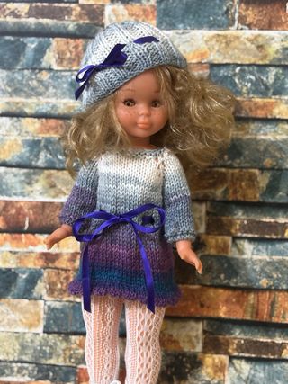 Conjunto Nancy: Vestido y Gorro Tejido