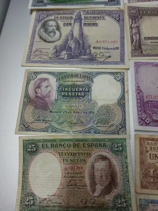 Lote Billetes Antiguos España Pesetas