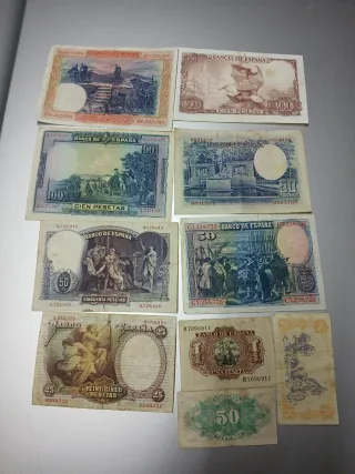 Lote Billetes Antiguos España Pesetas