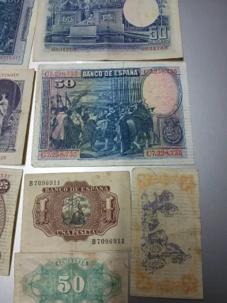 Lote Billetes Antiguos España Pesetas