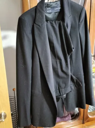 Traje Zara Negro Chaqueta y Pantalón