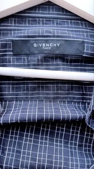 Camisa negra de cuadros plata de Givenchy