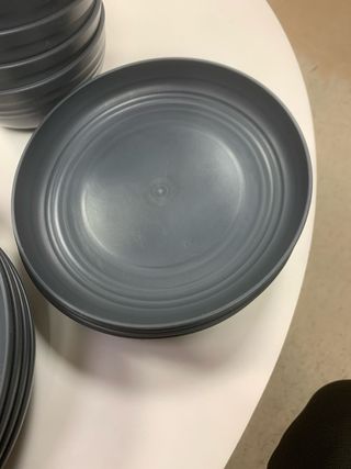 Set Vajilla Plástico Gris