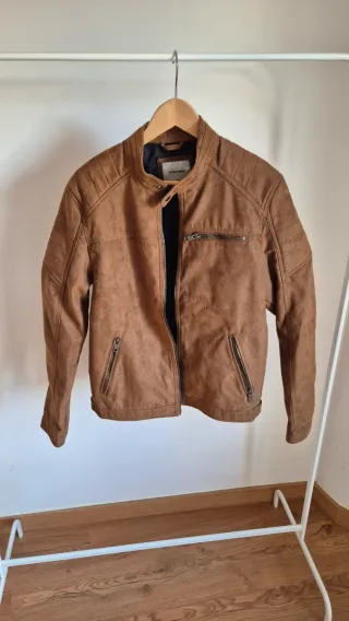Chaqueta Biker Ante Marrón