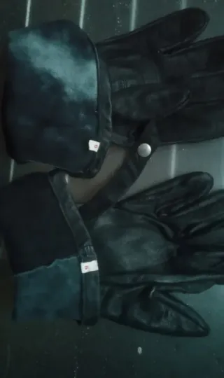 Guantes de moto de cuero negros