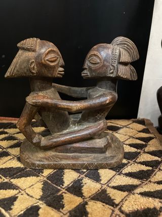 Escultura Arte Africano Pareja Madera