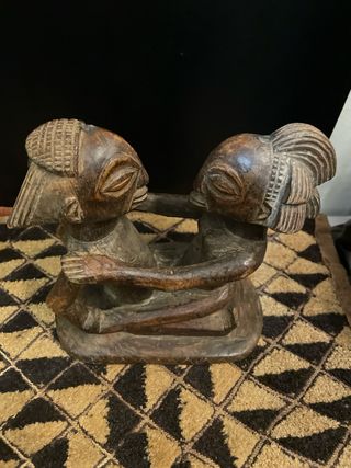 Escultura Arte Africano Pareja Madera