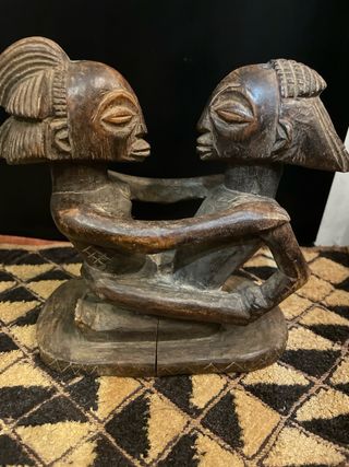 Escultura Arte Africano Pareja Madera