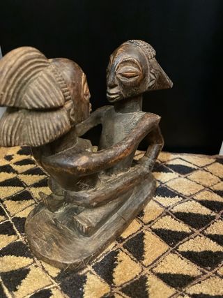 Escultura Arte Africano Pareja Madera