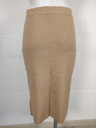 Gonna in maglia invernale donna beige