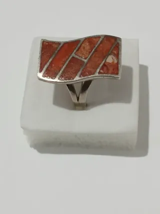 Anel de Prata Portuguesa 925,Vintage com pedra